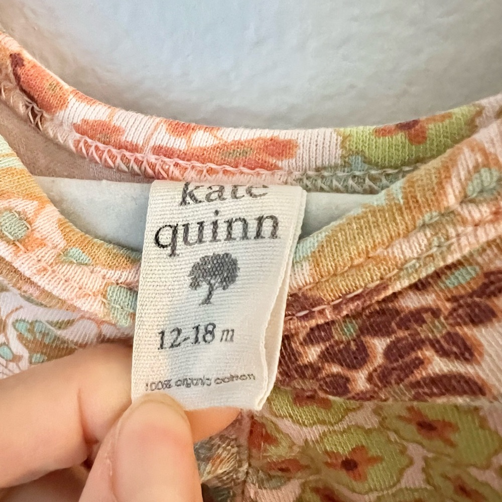 12-18m Kate Quinn Long Sleeve Autumn Floral Dress Kids Girls Organic Cotton - Picture 2 of 6
